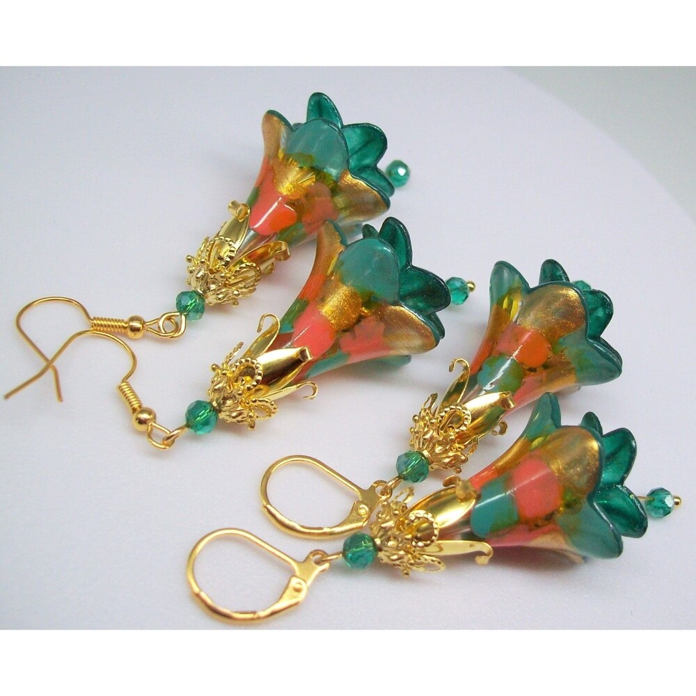 Boho Floral Earrings Gold